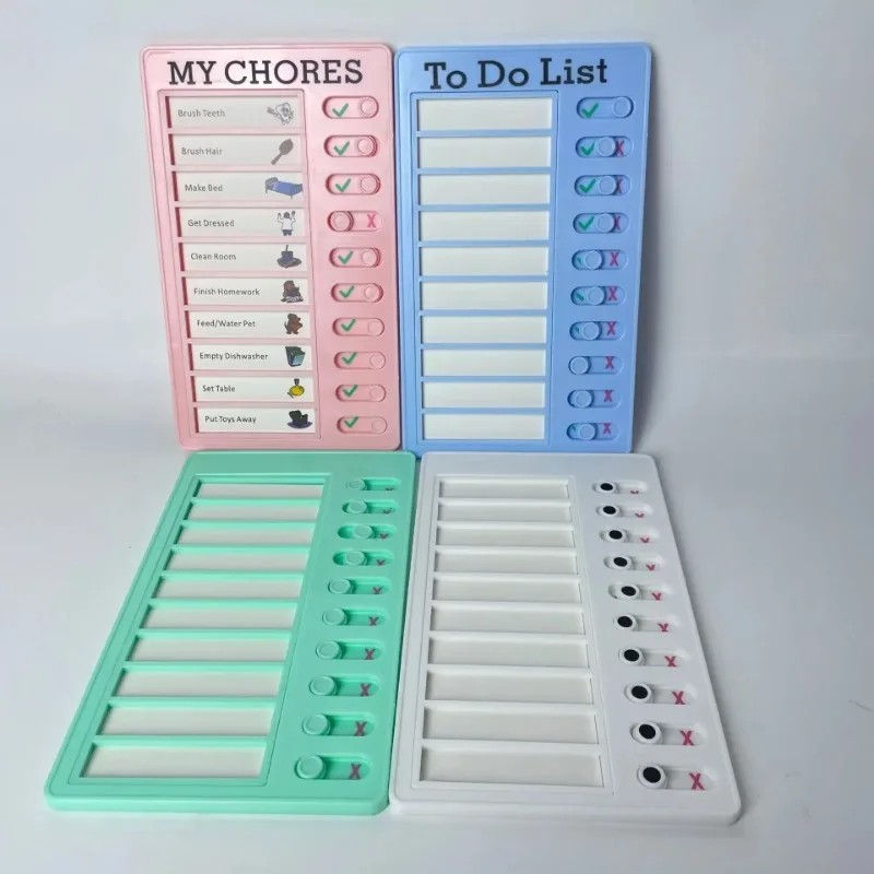 

1PCS Kids Chore Chart with 20 Pcs Blank Card,Plastic Checklist Board with Detachable Cardstock To Do