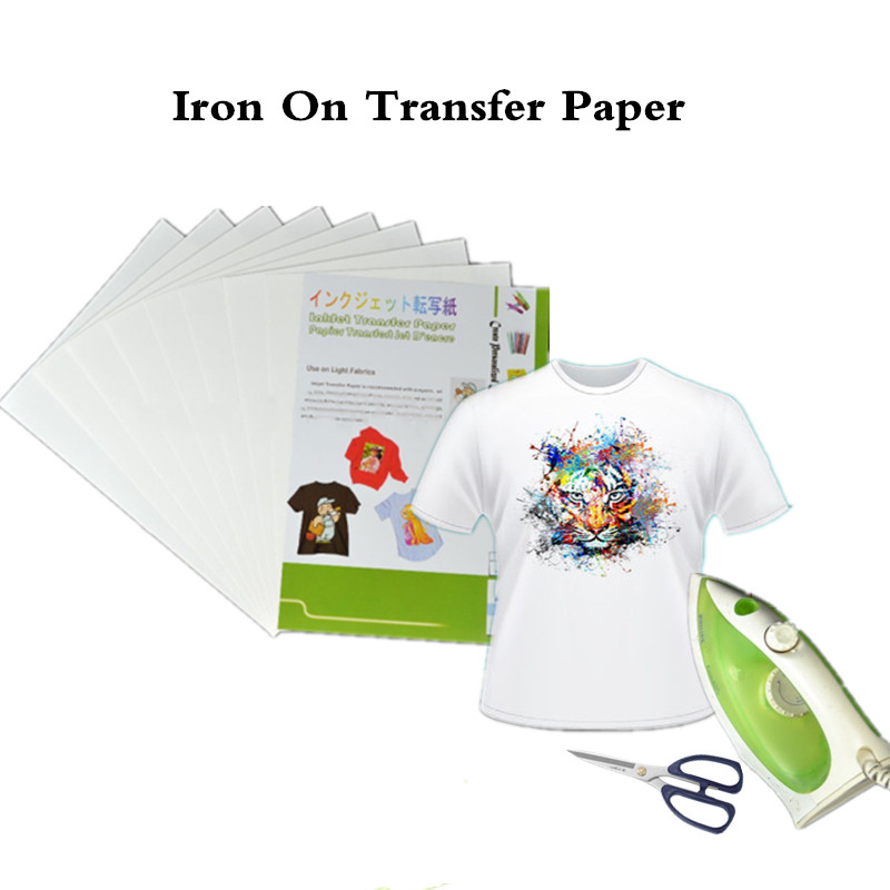 

(20pcs/lot) Iron on Inkjet Heat Transfer Printing Paper A4 Inkjet for Textil Iron on tshirt