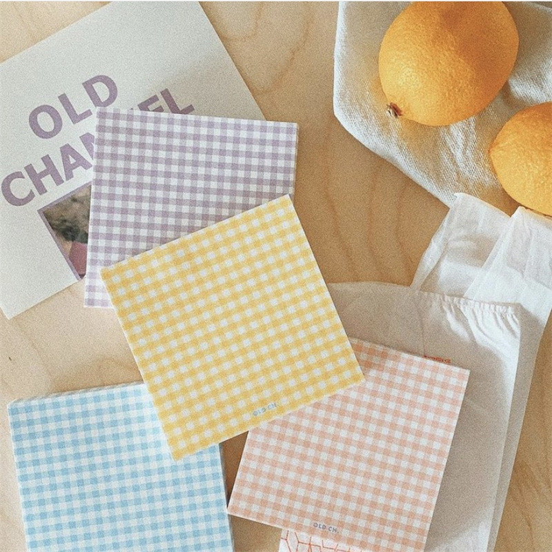 

Korean Ins Grid Retro Soft Color Memo Pad Student Checkered Notepad Office Creative Message Paper