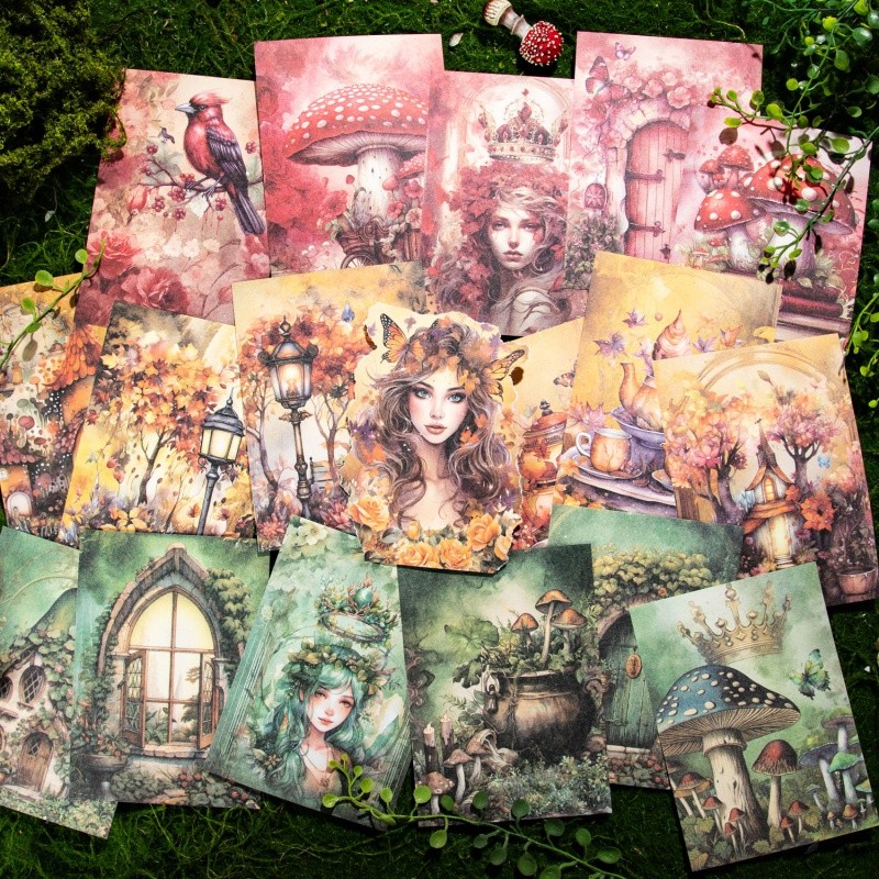 

Mr.Paper 6style 30pcs/Pack Vintage Elven Material Paper Forest Scrapbook Stickers DIY Journaling