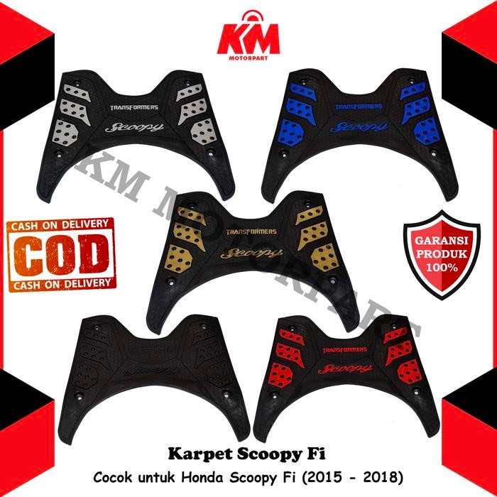 Karpet Scoopy Fi 2015 - 2018 Keset Pijakan Kaki Honda Scoopy Bordes Bahan Karet Variasi