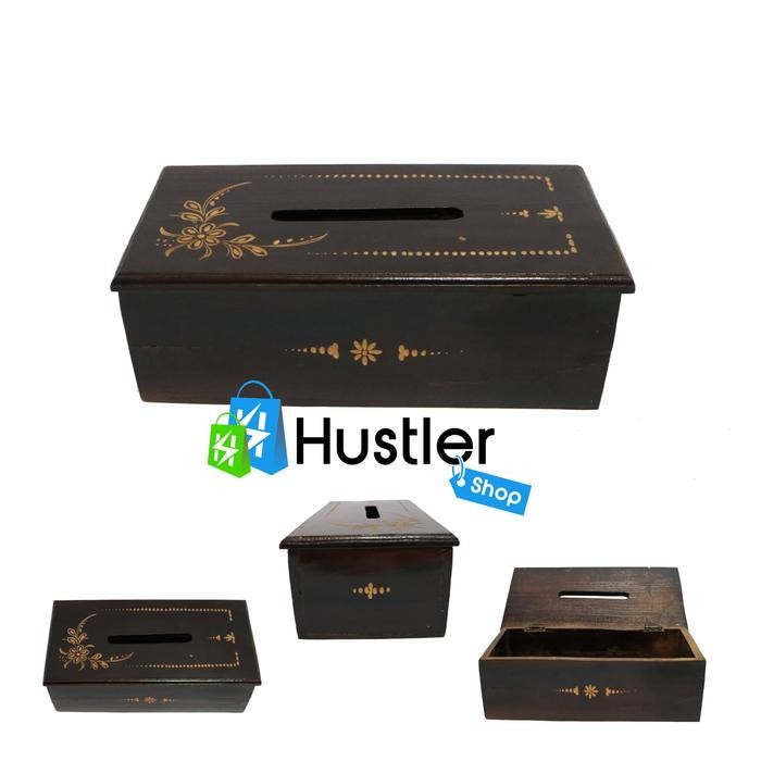 Souvenir Murah/ Hiasan/ Pajangan Tempat Tisu Asli Kayu Jati Ukiran