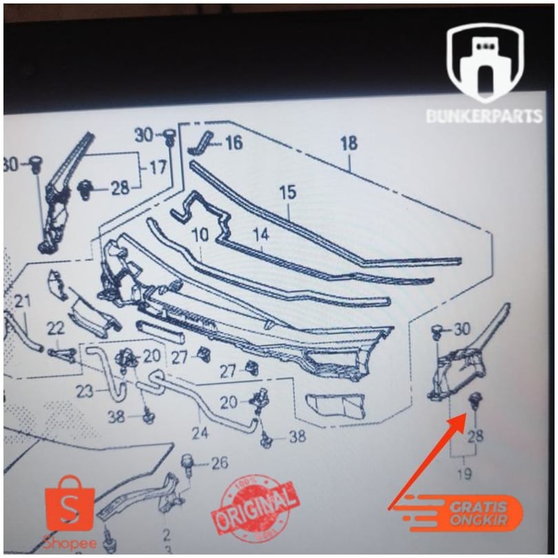 Klip Kancing Cowl Panggangan Sate Honda Jazz City Mobilio Brio BRV HRV