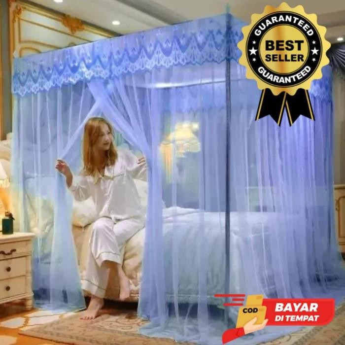 KELAMBU JARING KAMAR TIDUR POLOS UKURAN 200X200X180 Tali