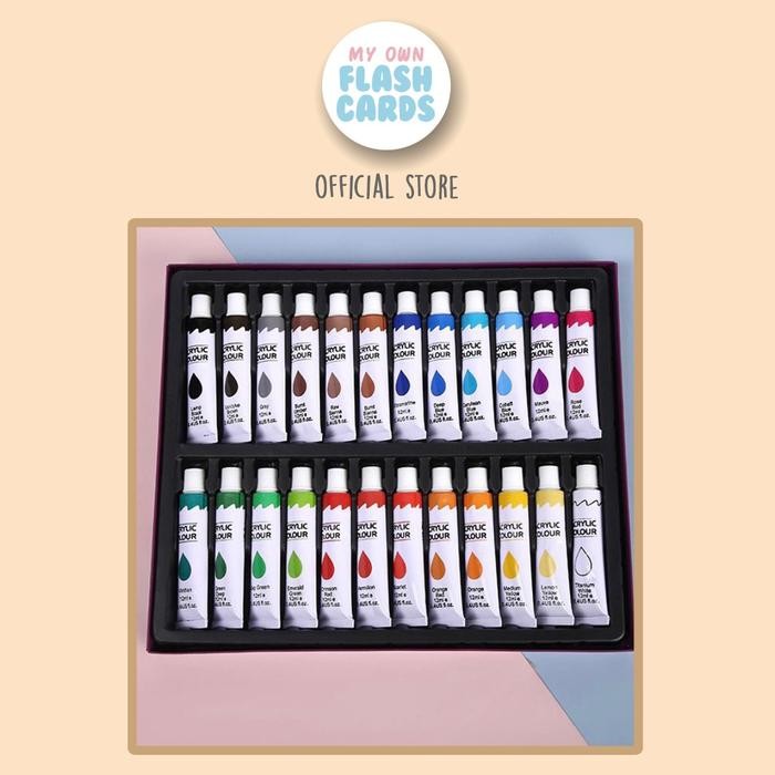 

24 Warna Acrylic Paint Set Darn Good Painting Yarn 24 Pcs Cat Akrilik