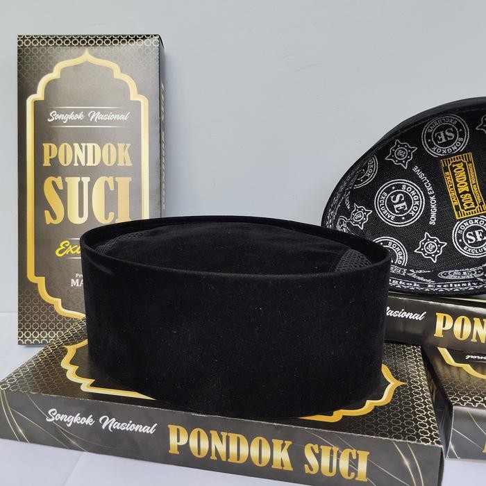 (Allthebest) PONDOK SUCI peci polos hitam AC tinggi 9 dewasa murah Kain Muslim