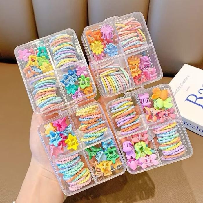 KUNCIR BOX  Ikat Rambut Set Per kotak Ikat Rambut Anak