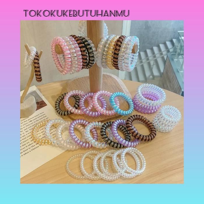 ikat rambut warna warni spiral jumbo ikat rambut karet besar