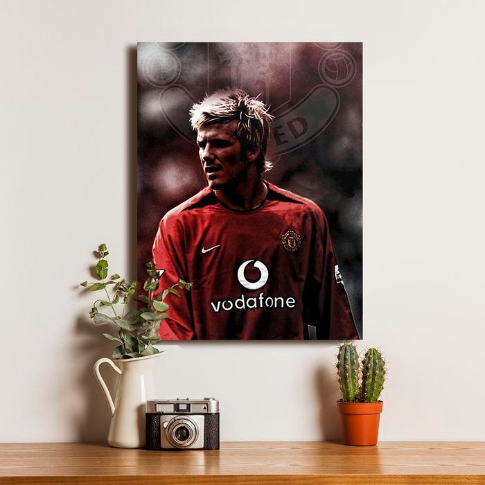 Poster David Beckham Manchester MU - Dekorasi Hiasan Dinding Kayu