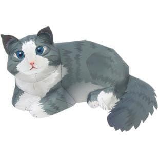 DIY Papercraft Kucing Norwegian Forest Cat