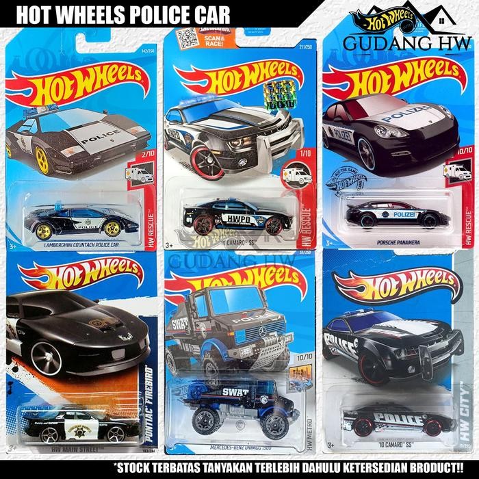 HOT WHEELS MOBIL POLISI LAMBORGHINI MERCY CAMARO PONTIAC