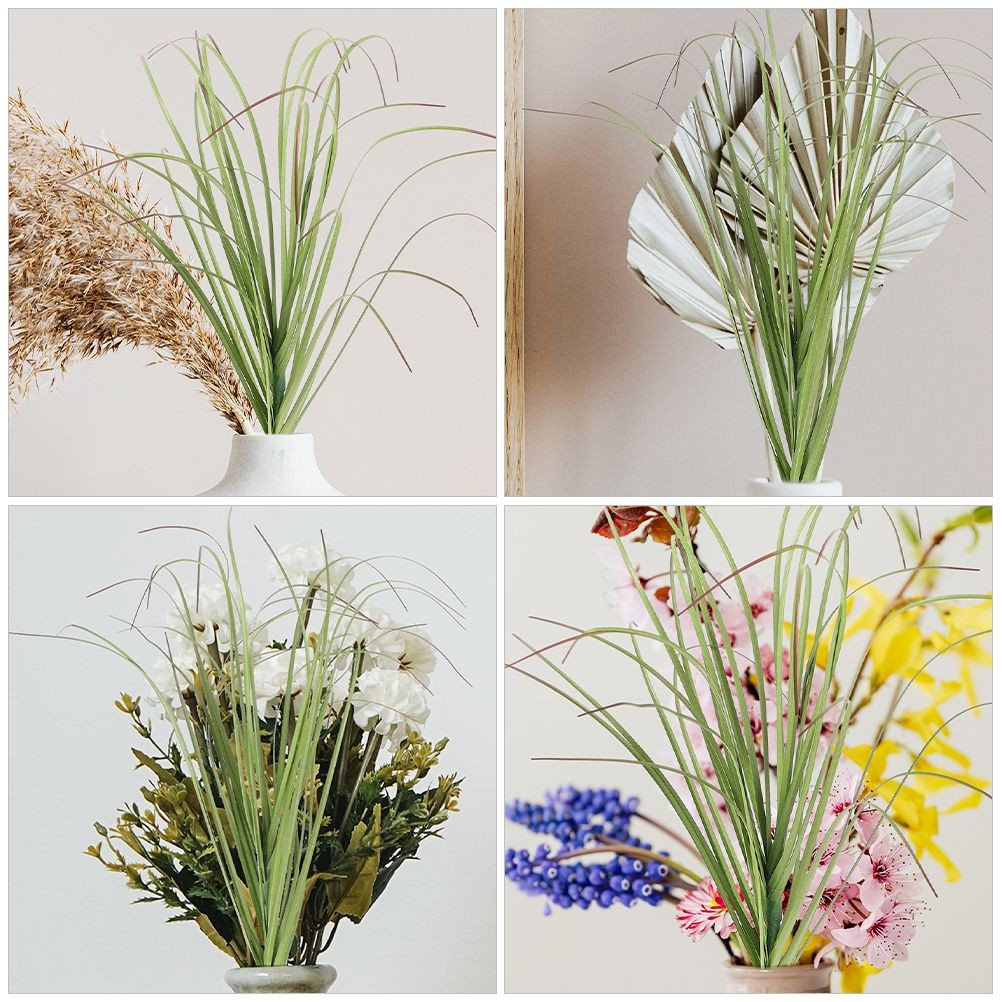 20pcs Artificial Plants Outdoor Fake Shrub Grass Decor Weeds Vivid Props Simulated Leaf Plants Decor