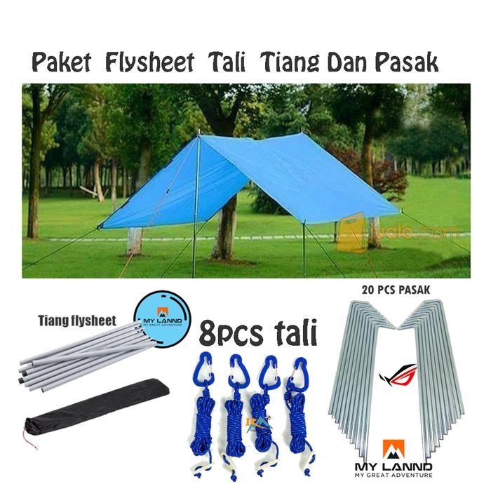 Paket Flysheet 3X4 Dan Sepasang Tiang Flysheet