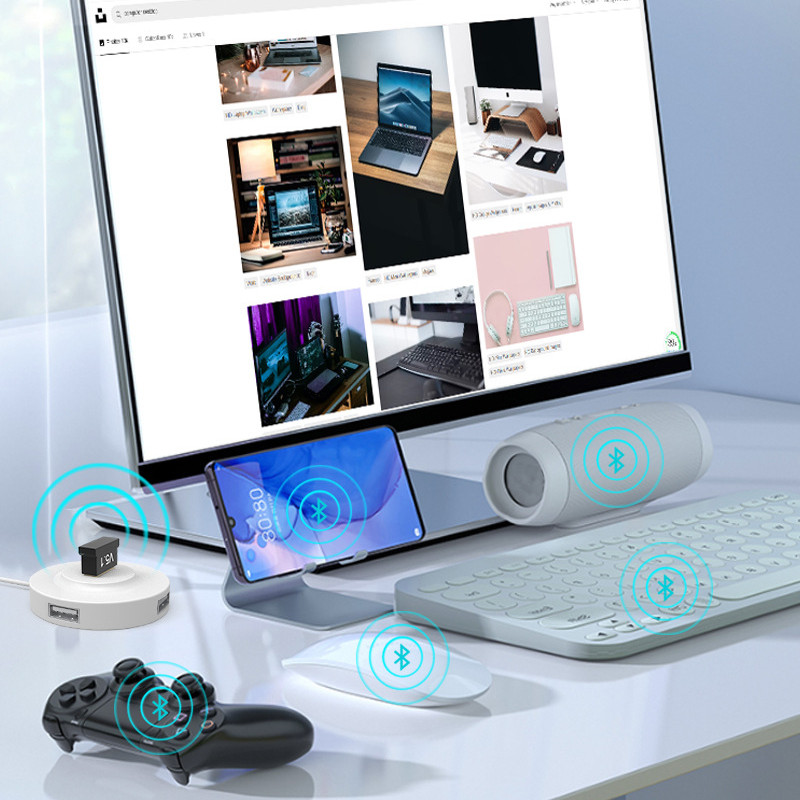 MINI USB Bluetooth 5.1 Dongle Adapter for PC Laptop Mouse Keyboard Tablet Phone Printer Game Speaker