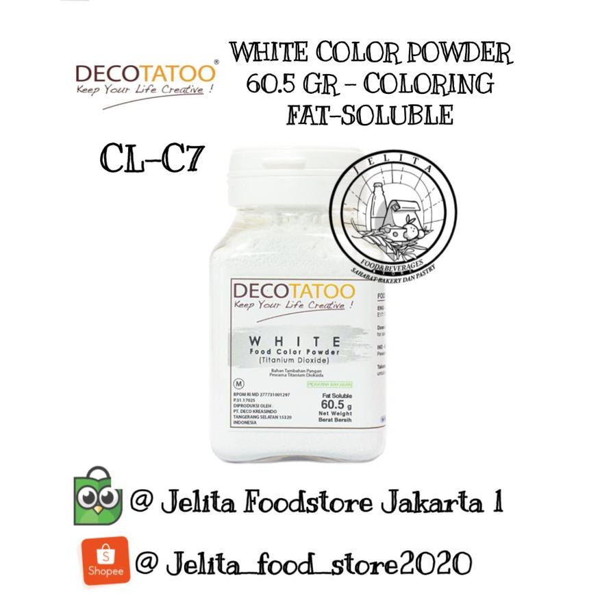 

Decotatoo WHITE COLOR POWDER 60.5 GR-COLORING FAT-SOLUBLE CL-C7