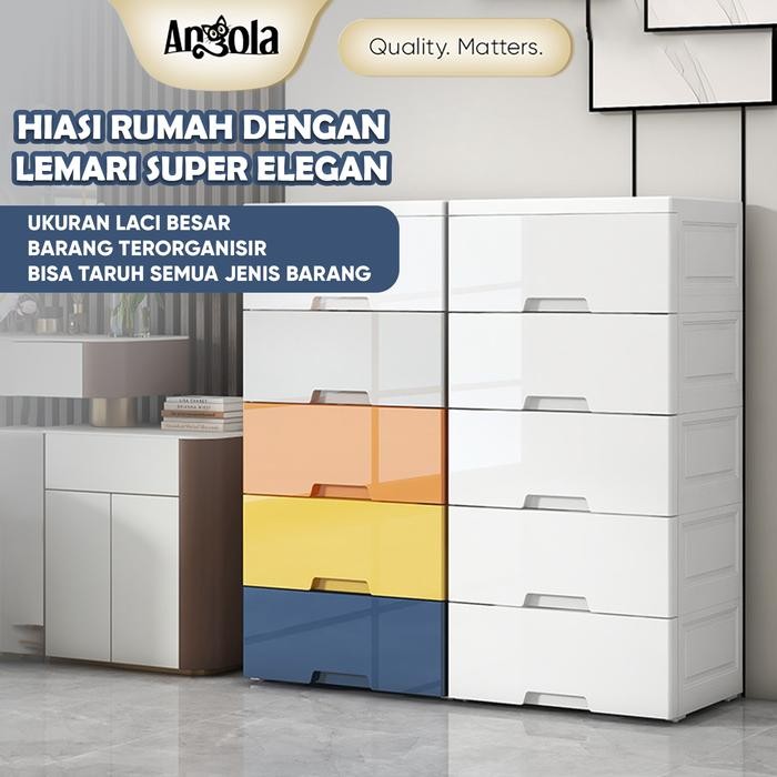 TP Angola Lemari Pakaian Plastik C12 Lemari Baju Plastik 5 Susun / Lemari Laci Rak Baju Plastik