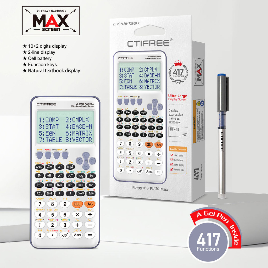 

Free water-based pen - large screen scientific function calculator -417 function is very suitable
