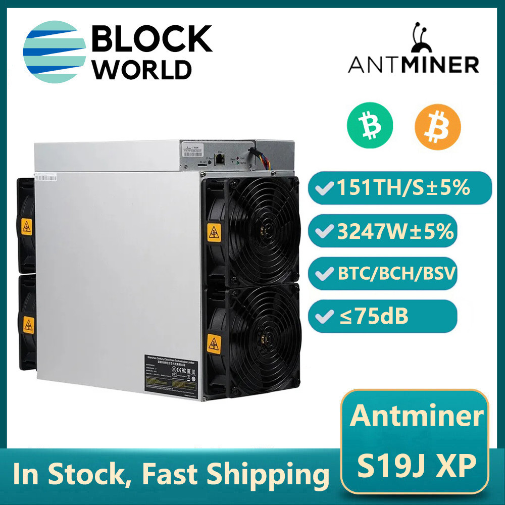 New BTC Miner Antminer S19j XP 151TH/S 3247W Crypto BTC Mining S19Jxp Bitcoin Miner Antminer S19JXP