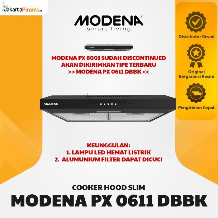 Terlaris Cooker Hood Modena Px 6001 - Slim Hood Modena