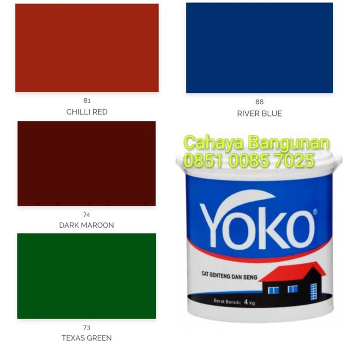 Avian YOKO ROOF Cat Genteng Seng Grc Asbes Lapangan Kaleng Galon 4Kg