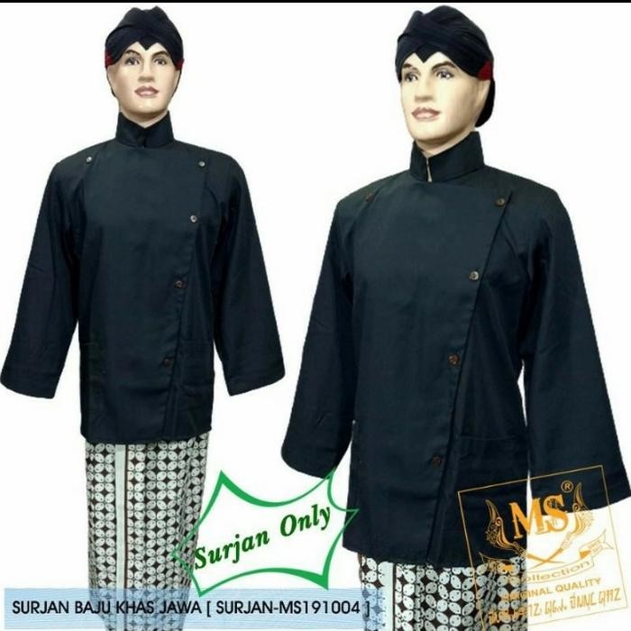 Baju Surjan Alusan Hitam Polos -Gratisongkir