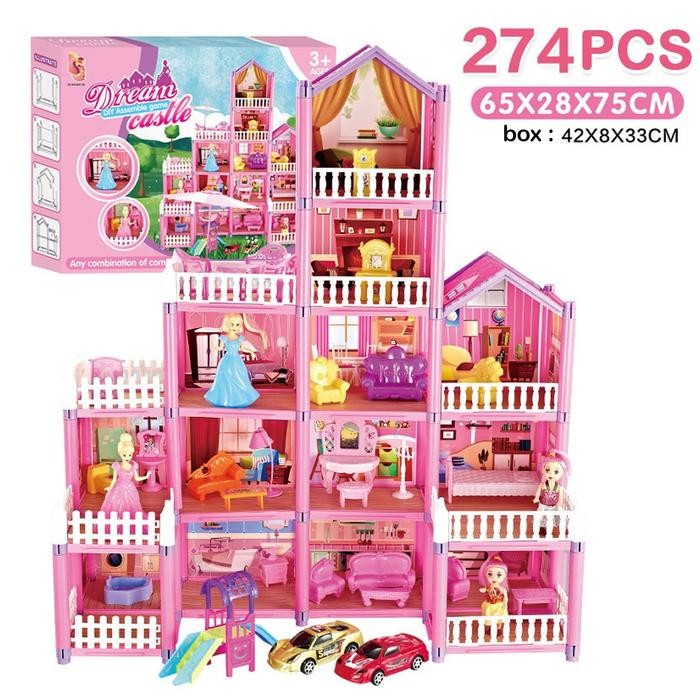Mainan Edukasi Anak Dream Castle Barbie Diy / Rumah Barbie Jumbo