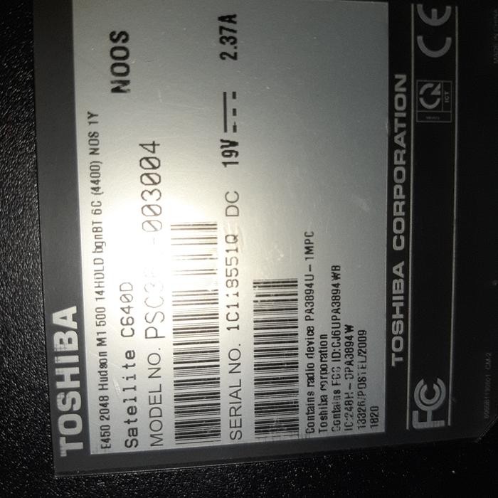 Jual laptop toshiba c640