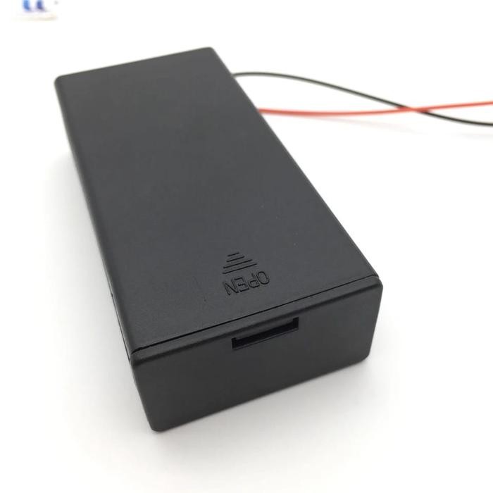 (Allthebest) Holder Baterai 2 x 18650 PARALEL + Tutup + Saklar + Kabel