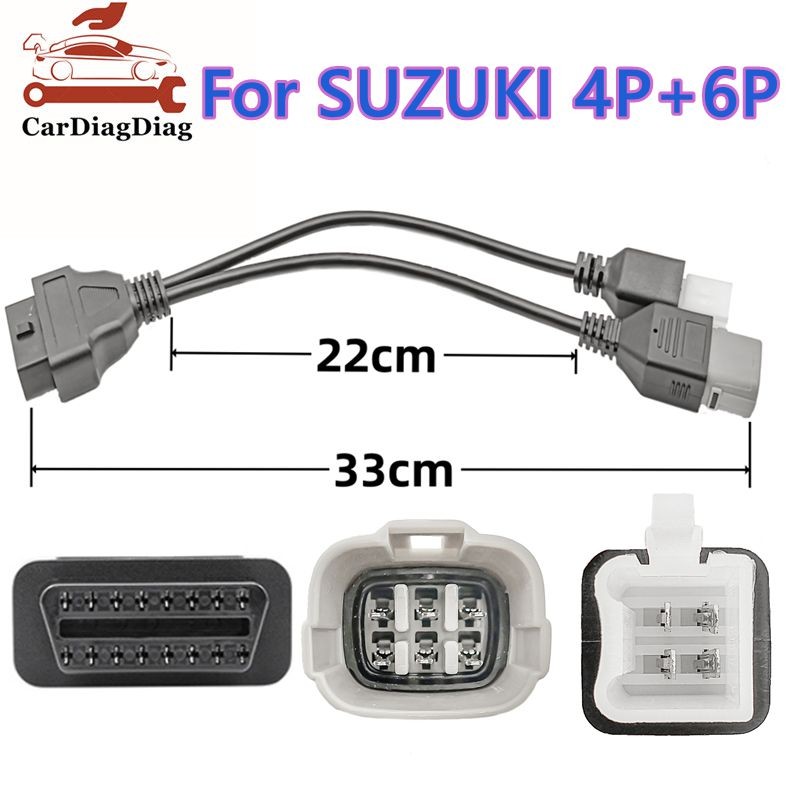 Latest For Suzuki 4Pin+6Pin Motorcycle Diagnostic Cable Scanner Connector Obd Extension Cable