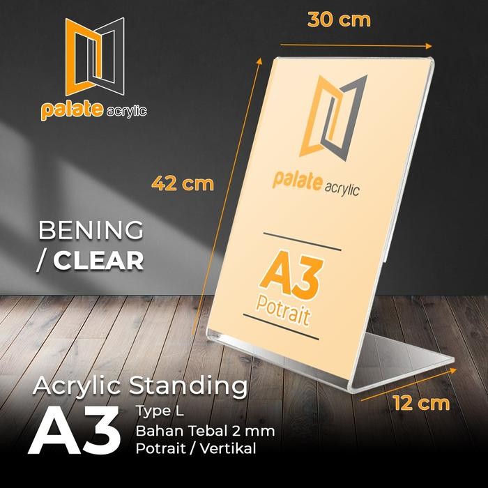 

akrilik A3 L / acrylic tent /akrilik A3 type L holder