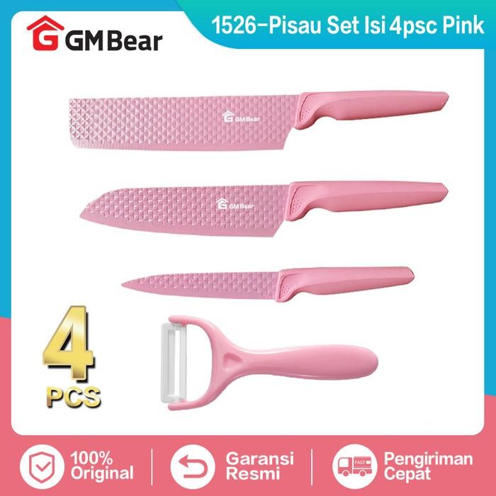GM Bear Pisau Dapur Set Isi 6pcs 1526 - Pink Kitchen Knife Set