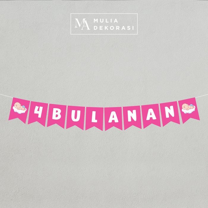 Bunting Flag Polos Dekorasi Gantung Banner Tedak Siten Tasyakuran 7 4 Bulanan Aqiqah