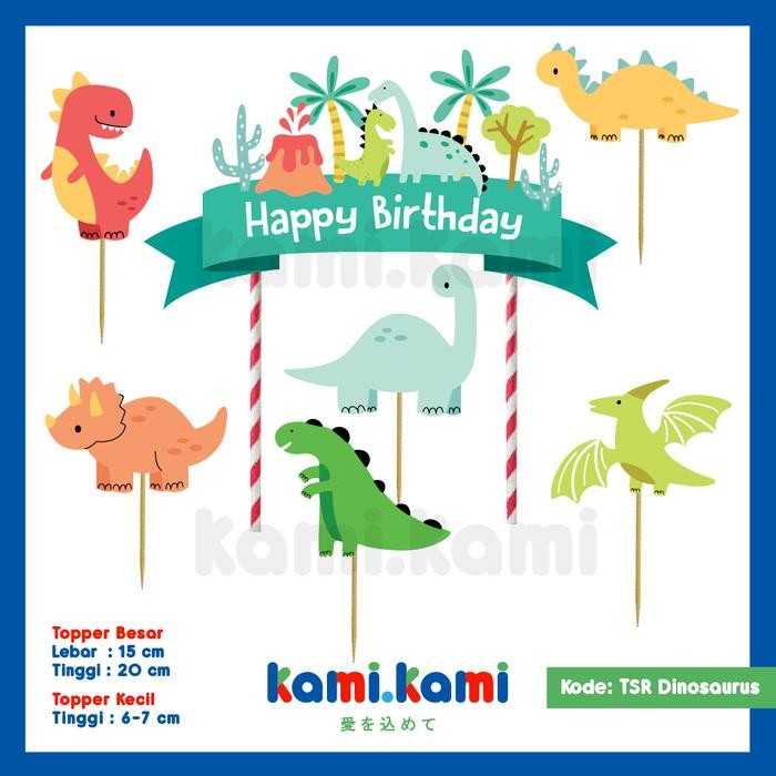 Cake Topper Tema Dinosaurus