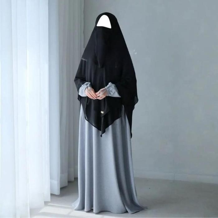 (Allthebest) gamis syar'i polos dewasa bahan katun madinah