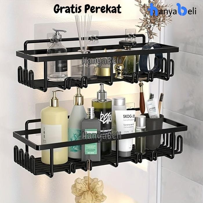 Rak Kamar Mandi Tempel Dinding Keramik Tanpa Bor Rak Persegi Gantung Tempel Dinding Kamar Mandi
