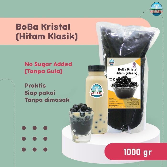 

MOOBEEN BOBA KRISTAL HITAM KLASIK @1KG /1000GR/ JELLY BOBA PRAKTIS SIAP SAJI