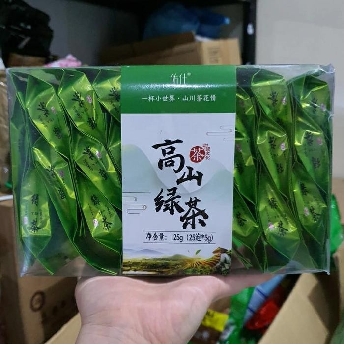 

Chinese Tea Gao Shan Lu Lv Cha Daun Teh Cina 25 sachets