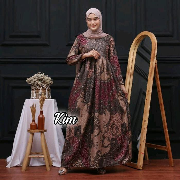 (Allthebest) Gamis batik busui jumbo Ld 100 LD 110 LD 120 LD130 Baju wanita muslimah