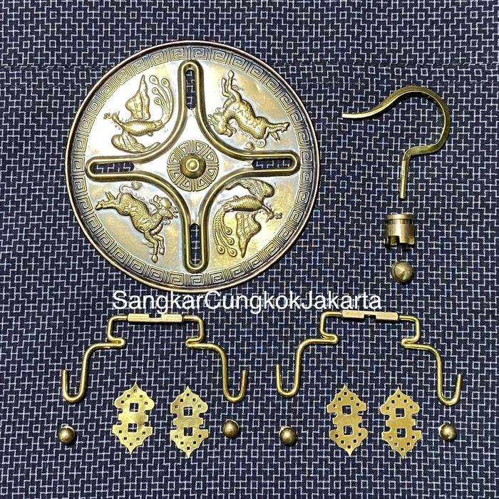 Gantungan Tangteng Kuningan Sangkar Burung Bulat Kotak Oval Kecil