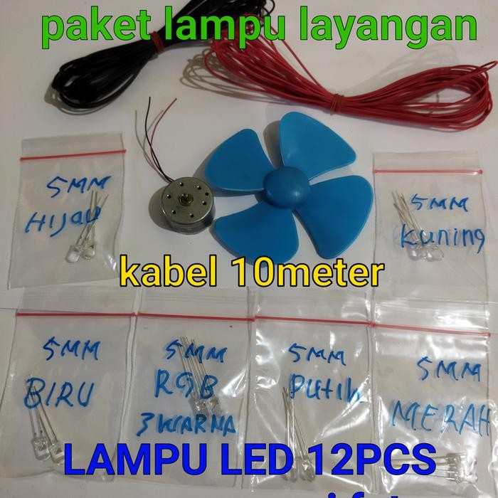 (Allthebest) paket dinamo layangan lampu layangan kipas led layang layang murah