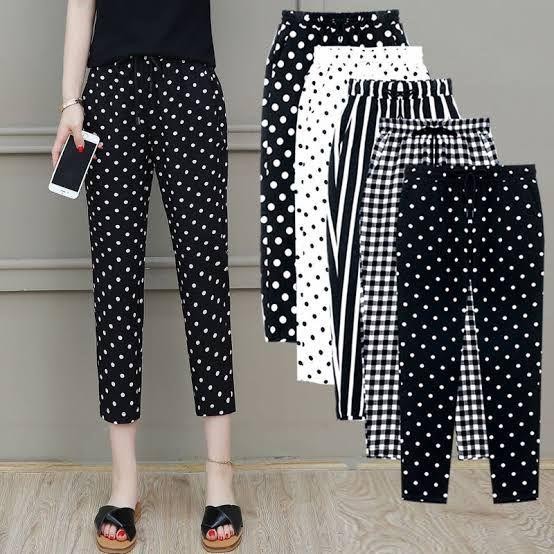Celana Resleting Polkadot/ Celana Resleting Luna Wanita