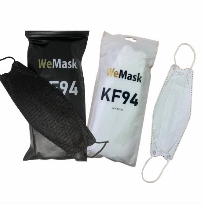 (Allthebest) paket masker kf94 WE MASK isi 20pcs hitam &putih + free konektor m