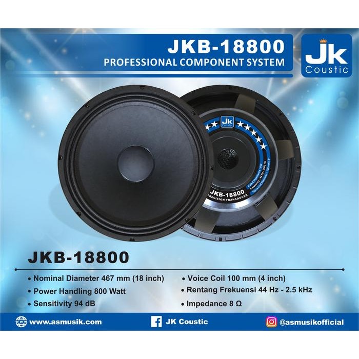 Speaker JKB 18800 JK Coustic Speaker 18inc Berkualitas Terbaru