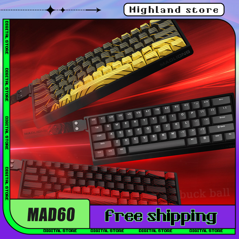 Madcatz MAD60 HE Magnetic Switch Wired Keyboard MAD68 Gamer Keyboard Hot-Sawp Keyboard 8000hz Fps Cu