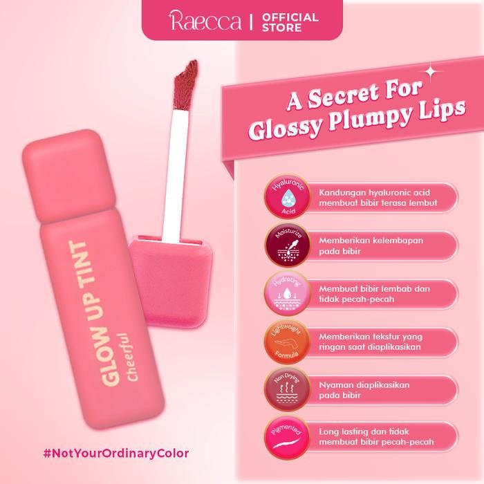 RAECCA Glow Up Tint - Liptint Warna Alami - Lipstick