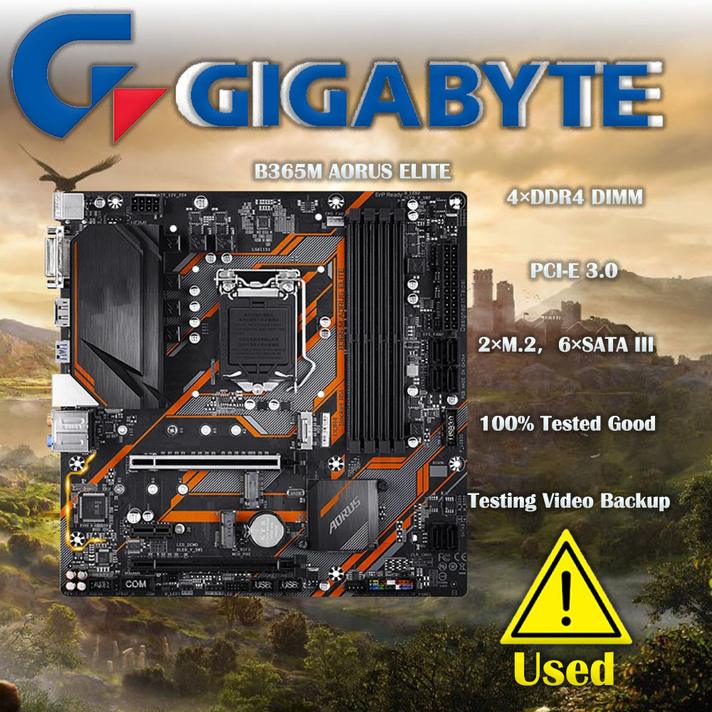 GIGABYTE  B365M AORUS ELITE Micro ATX Intel B365 M.2 SSD New 64G Double Channel Support 8 9 Gen LGA 