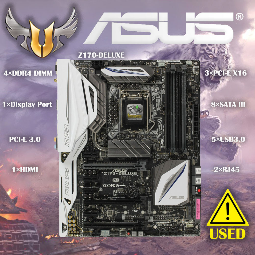 LGA 1151 Asus Z170-DELUXE Motherboard DDR4 64GB i7 i5 i3 PCI-E 3.0 M.2 Desktop Z170 HDMI-compatible 