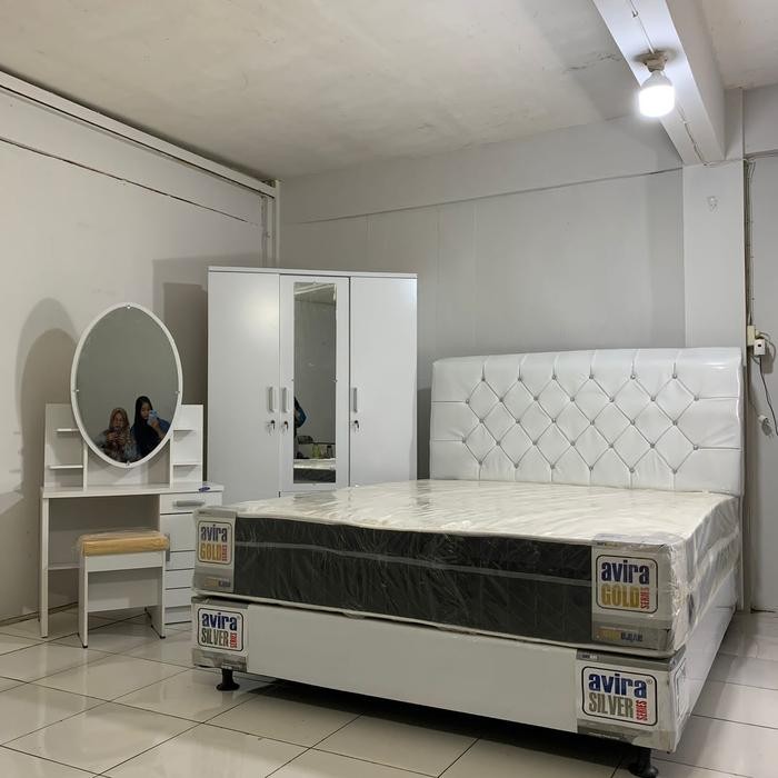 Set Kamar Tidur - Paket Seserahan Lemari Meja Rias Divan Dan Springbed