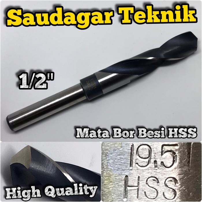 Mata Bor Besi 19.5mm Bisa Bor Tangan Reduced Shank 19,5 mm 1/2"