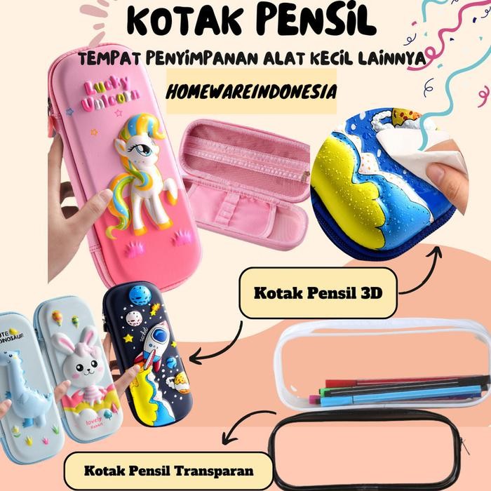 

BEST SELLER Tempat Pensil Kotak Pensil 3D Timbul Hardcase Hardtop Waterproof